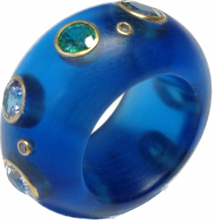 Brilliant-Saphir Kunststoff-Ring