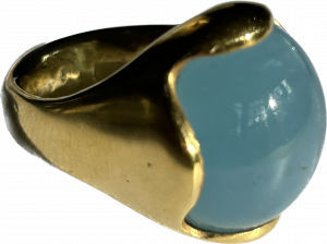 Aquamarin-Katzenauge Ring